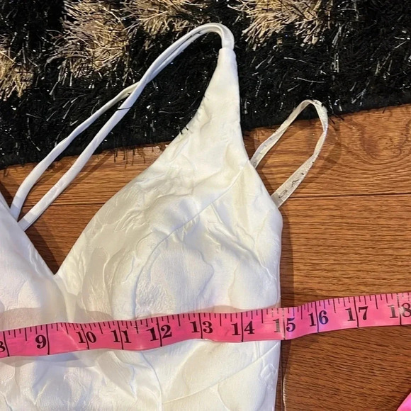 Galina Ivory Floral Print patterned  Wedding Gown Bridal Sleeveless Sz 4 - Picture 6 of 17